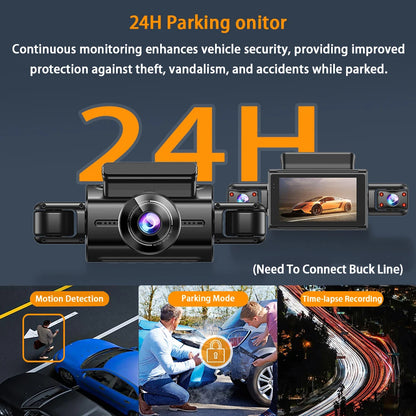 4-Kamera WiFi-Dashcam-System – Full HD-Optagelse Med Nattesyn og Parkeringsovervågning
