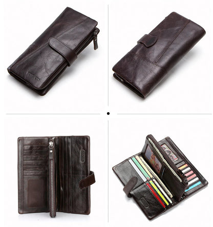 Lang Læderpung med Kortlommer og Møntpung