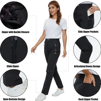 Dame Varm Vandtæt Fleece Vinterbukser