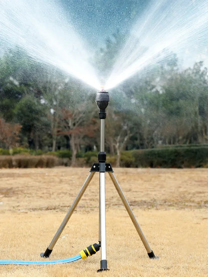 360° Havesprinkler med Trefodsstativ i Rustfrit Stål