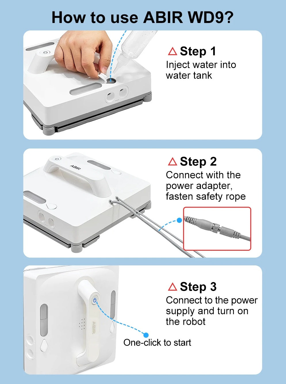 ABIR WD9 Robotvinduesrenser med Vandforstøver