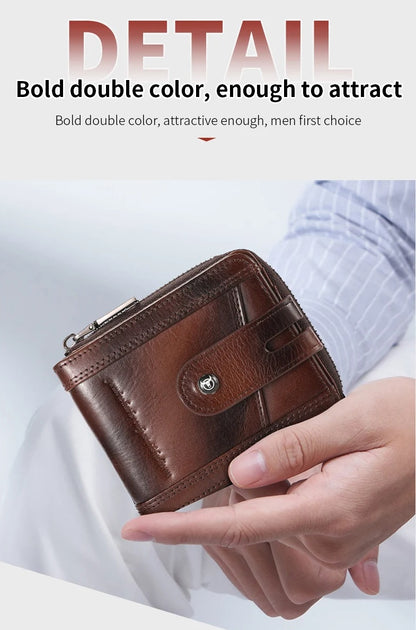 Herre Læder Bifold Pung med RFID-Blokering