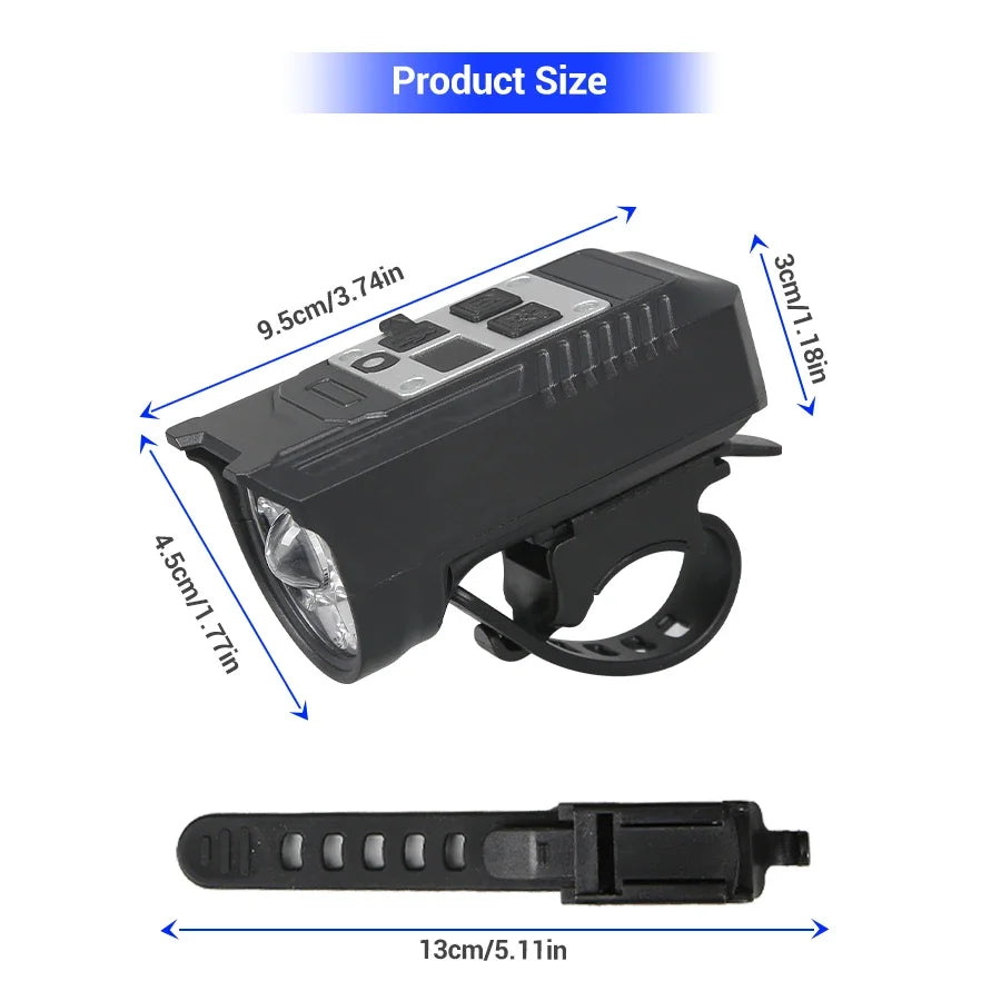 USB Genopladelig Vandtæt LED Cykelforlygte