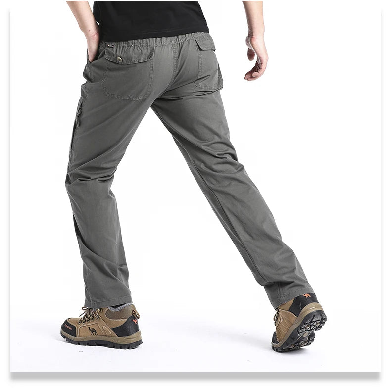 Herre Cargobukser i Bomuld med Flere Lommer