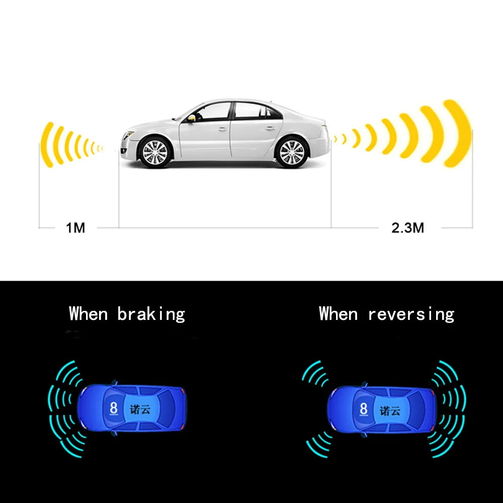 8 Parkeringssensorer Bakradar Sæt