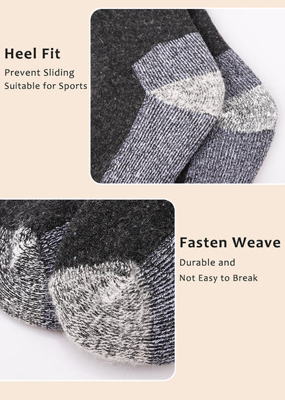 3 Par Tykke Vintersokker i Uldblanding