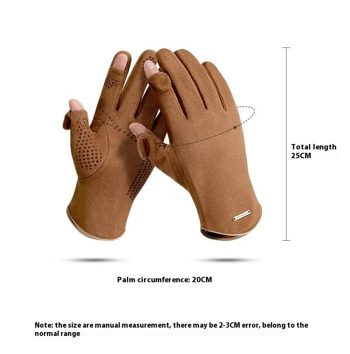 Varme Ruskind Vinterhandsker med Touchscreen til Mænd