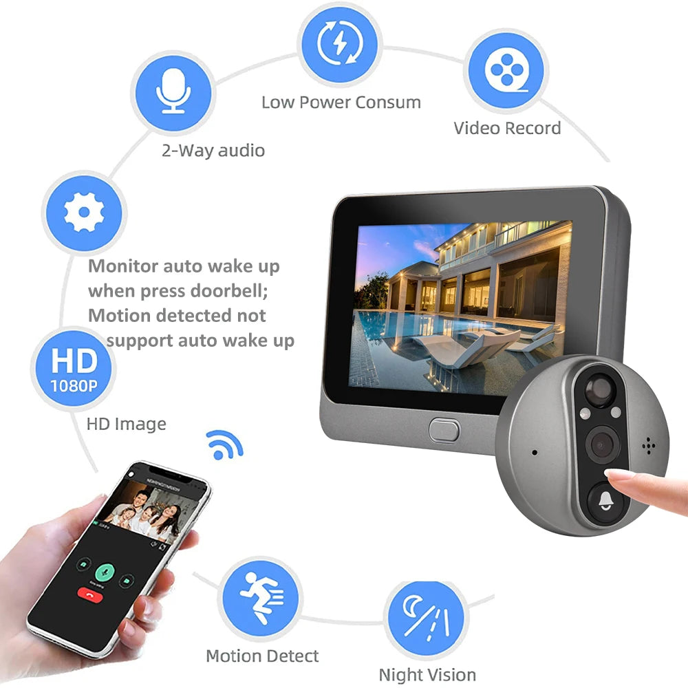 Smart WiFi Dørklokke med Kamera