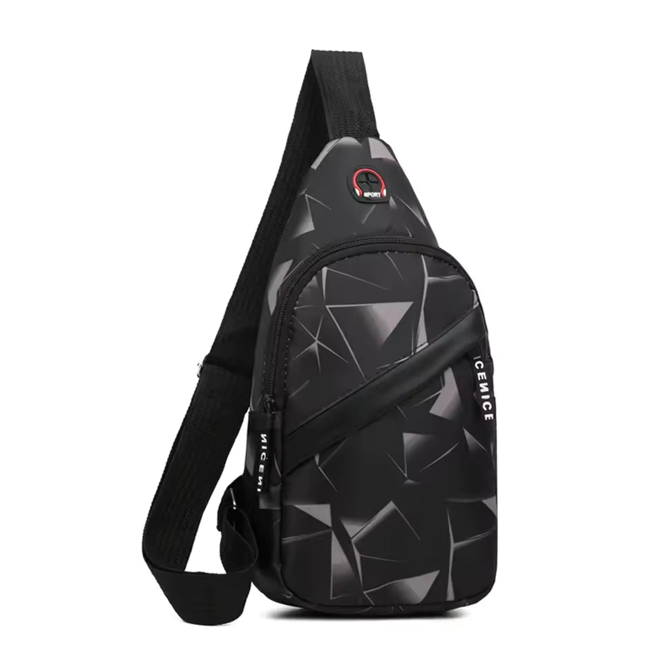 Herre Casual Crossbody Brysttaske med Geometrisk Mønster