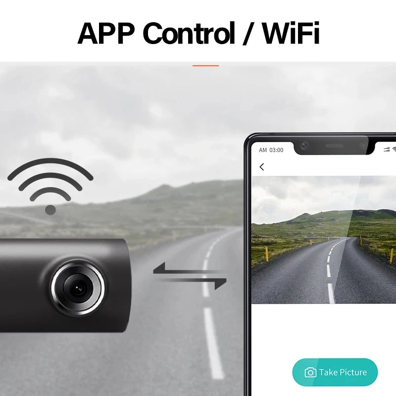 4K Bil Dash Cam Med WIFI