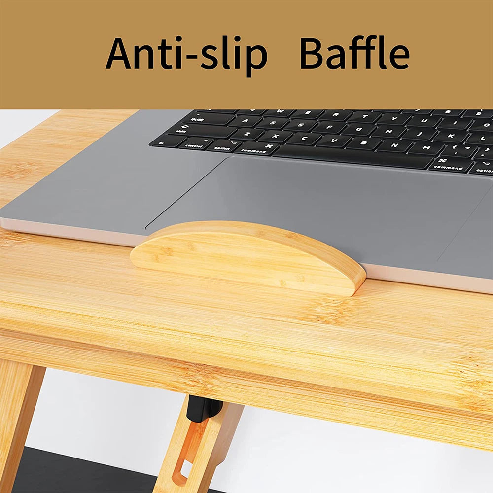 Justerbart Bambus Laptopbord til Seng og Sofa