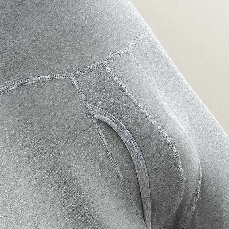 Herre Bomulds Boxershorts med Høj Talje og Lange Ben