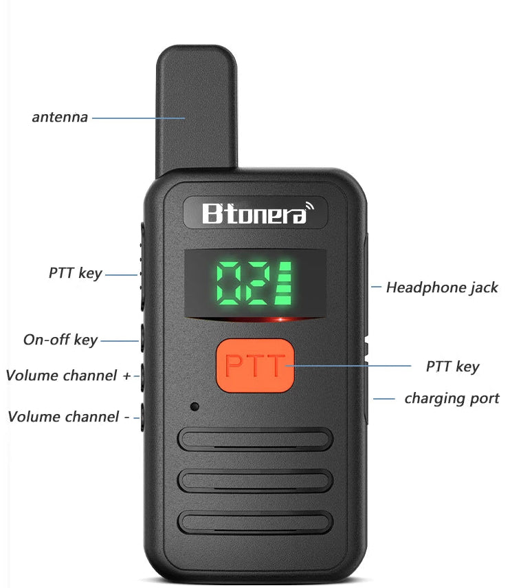 Mini Walkie Talkie med Lang Rækkevidde Radiosæt