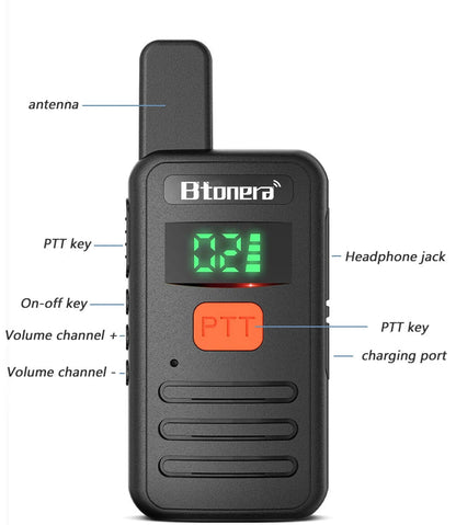 Mini Walkie Talkie med Lang Rækkevidde Radiosæt