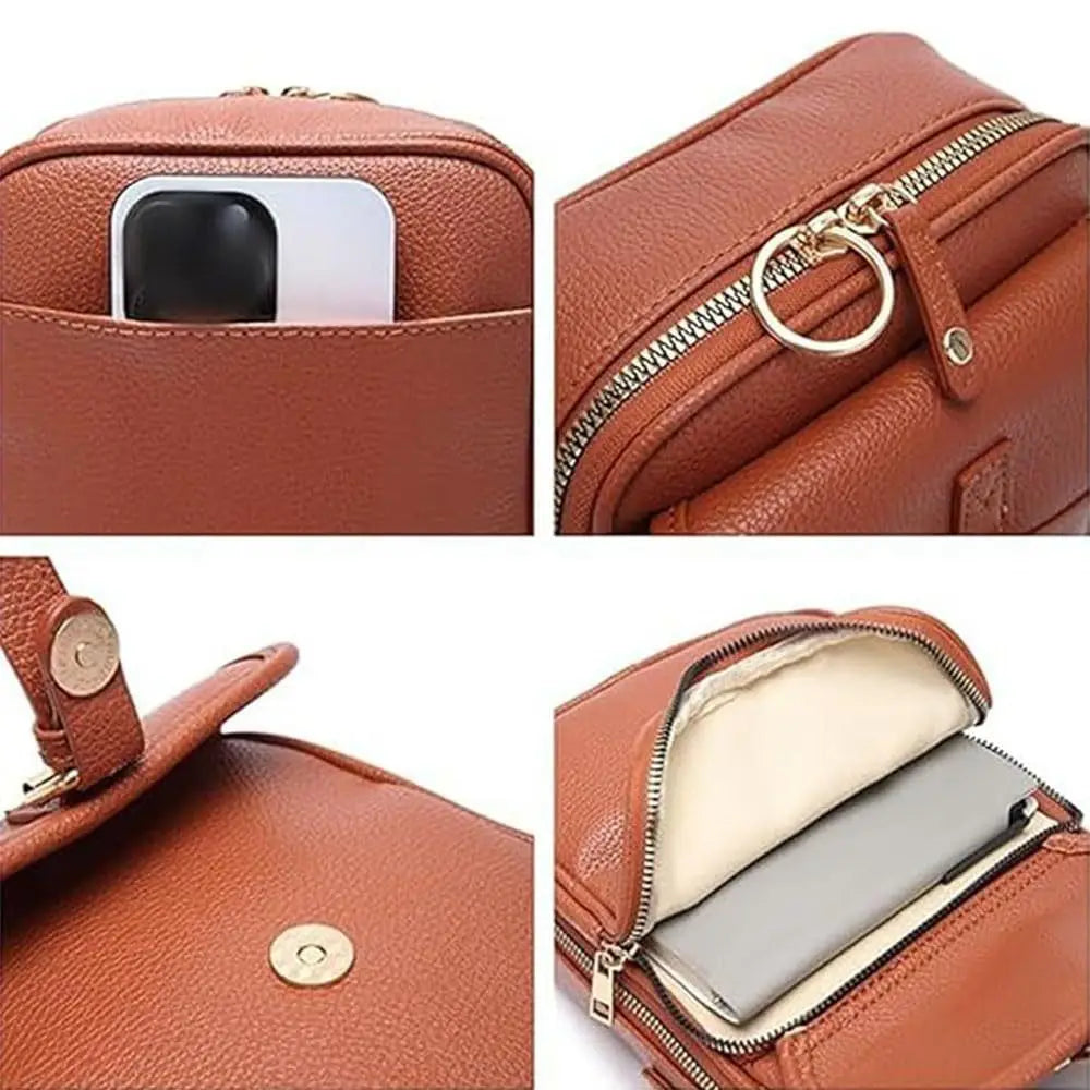 Stor Læder Crossbody Taske til Kvinder