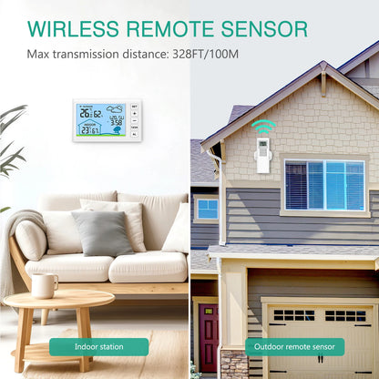 Trådløs Indendørs Udendørs Vejrstation med Ur