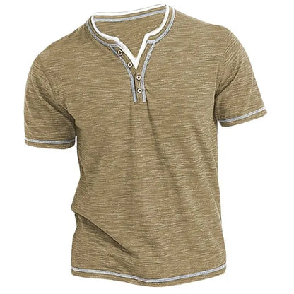 Herre Bomulds V-Hals Casual Slim Fit T-Shirt