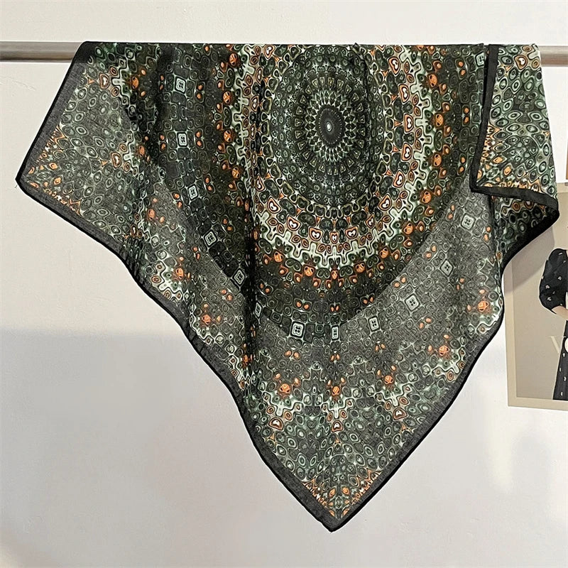 Printet Firkantet Tørklæde til Kvinder