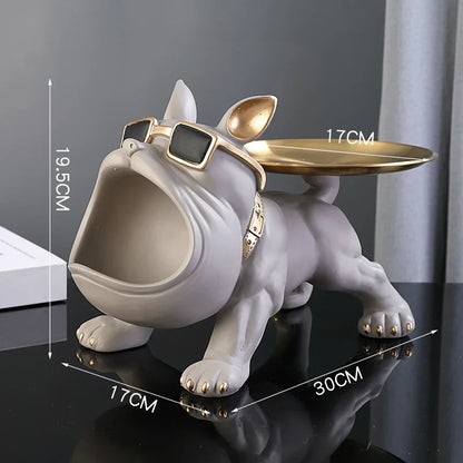 Bulldog Hund Statue Opbevaringsboks