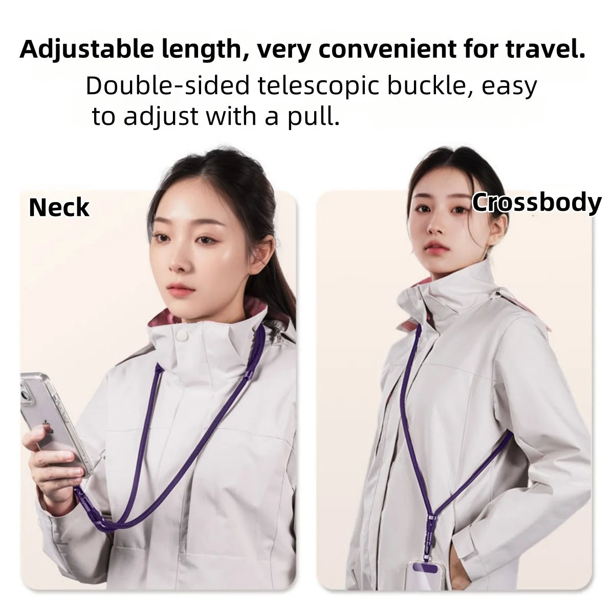 Universel Anti-fald Telefon Crossbody Rem