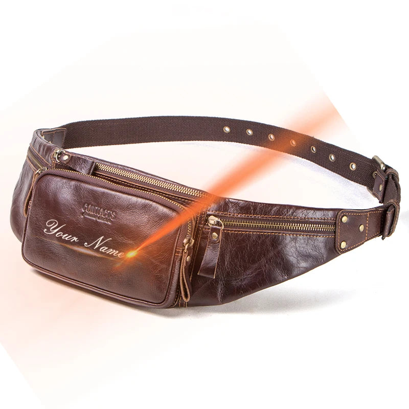 Ægte Læder Bæltetaske til Mænd