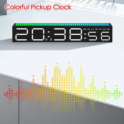 LED-skrivebordsvækkeur med Rytmelys