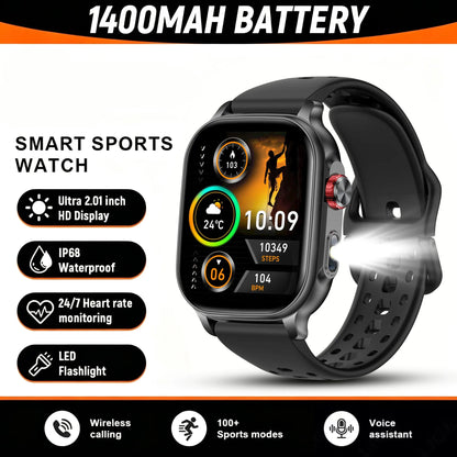 Smartwatch med Pulsmåler og Bluetooth-Opkald