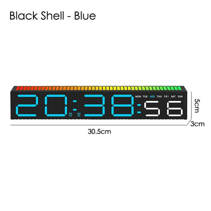 LED-skrivebordsvækkeur med Rytmelys