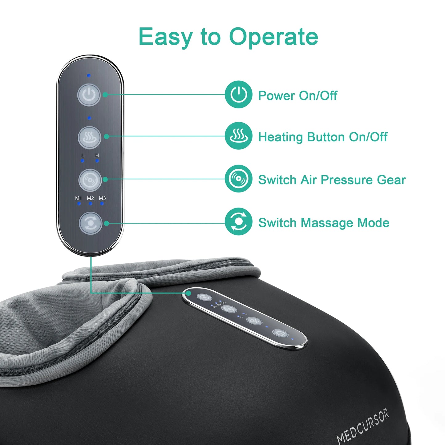 Shiatsu Elektrisk Fodmassager med Varme til Smertelindring