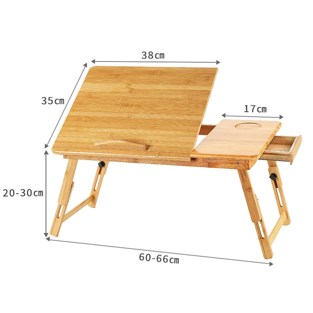 Justerbart Bambus Laptopbord til Seng og Sofa