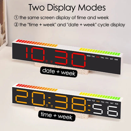 LED-skrivebordsvækkeur med Rytmelys