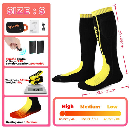Genopladelige Varmestrømper til Vinter med Fjernbetjening