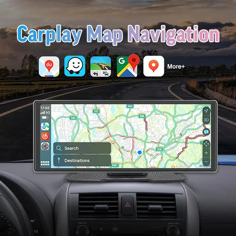 10,26-Tommer Trådløs CarPlay Android Auto GPS-Skærm