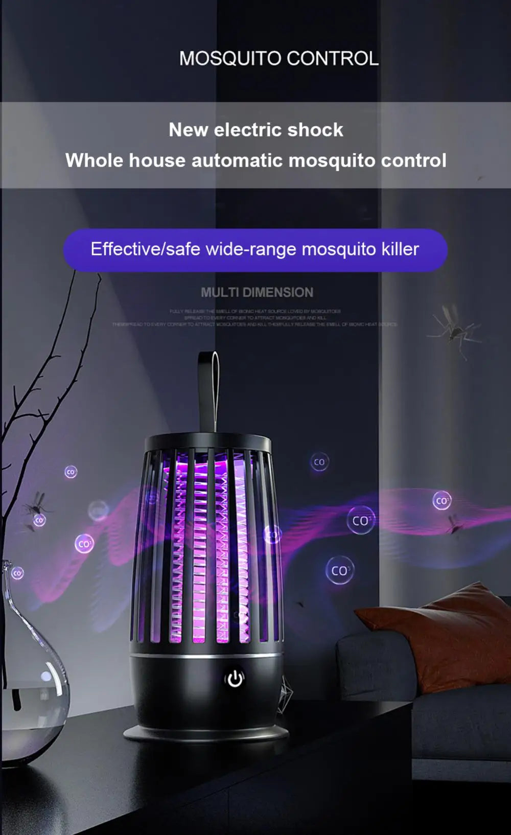 Genopladelig Myggekiller Lampe