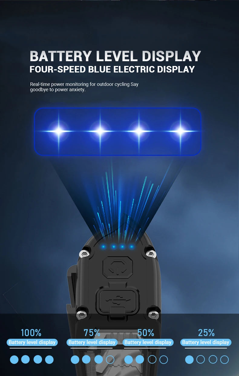 USB Genopladelig LED Cykelforlygte