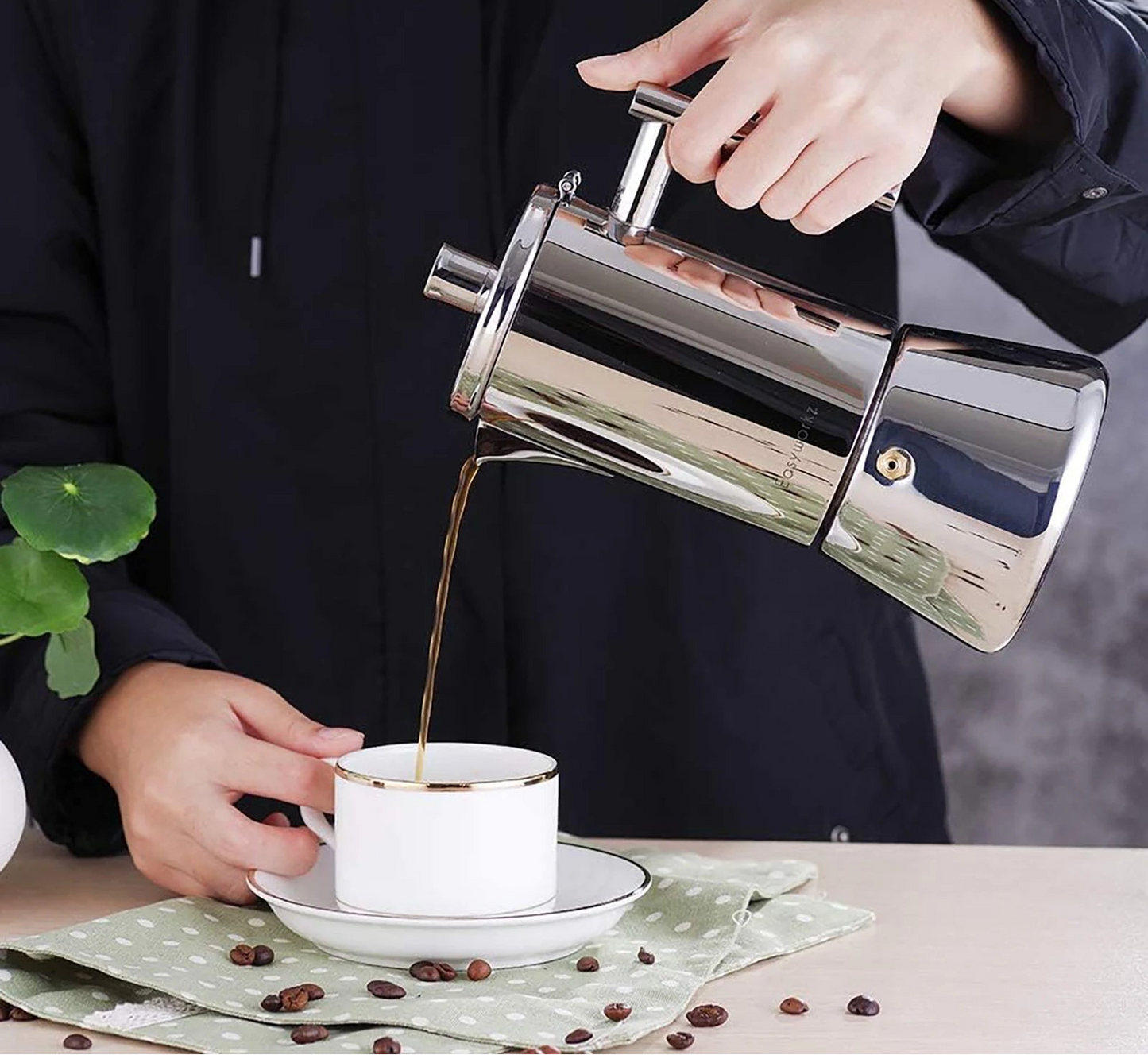 Espressomaskine i Rustfrit Stål Moka-Kande