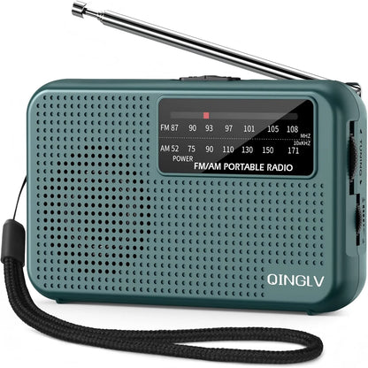 Mini Bærbar AM/FM-Radio med Hovedtelefonstik