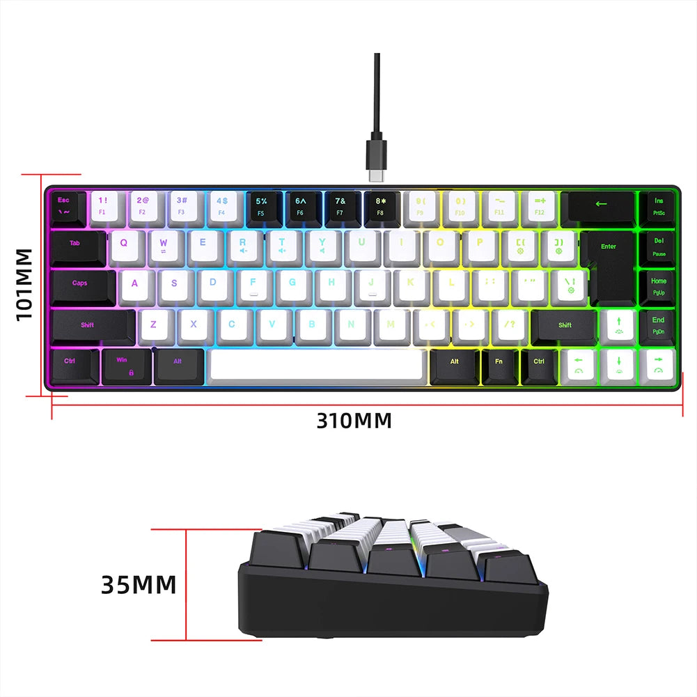 Kablet Mekanisk Gaming Tastatur med RGB