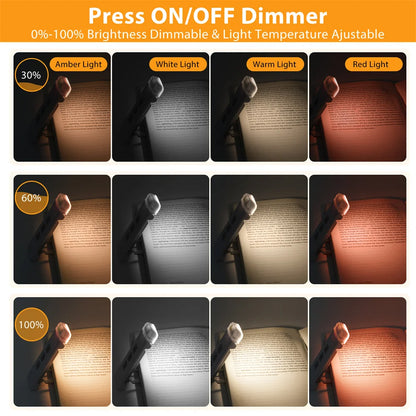 Mini USB Genopladelig LED-boglampe med Klips