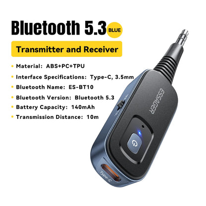 2-i-1 Bluetooth-Lydadapter med Modtager og Sender