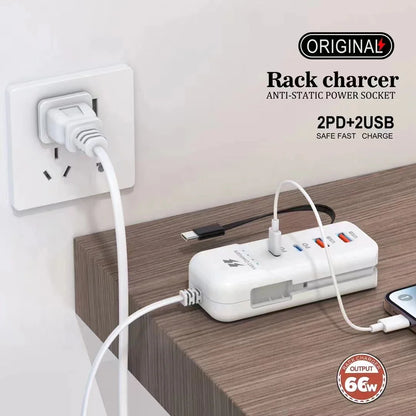 USB-C Hurtigoplader Vægadapter med Flere Porte