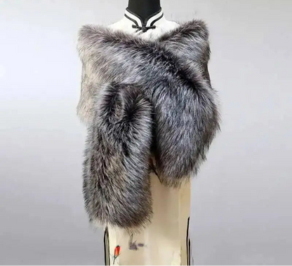 Vintersjal i Imiteret Pels til Kvinder