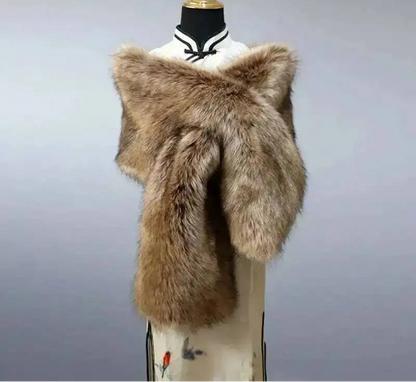 Vintersjal i Imiteret Pels til Kvinder