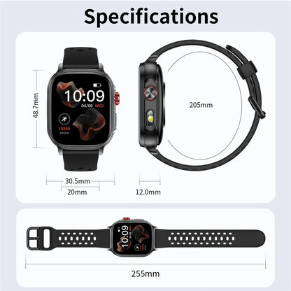 Smartwatch med Pulsmåler og Bluetooth-Opkald
