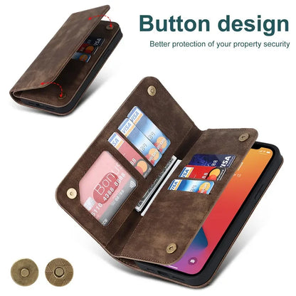 Magnetisk Læder Pung Cover til iPhone