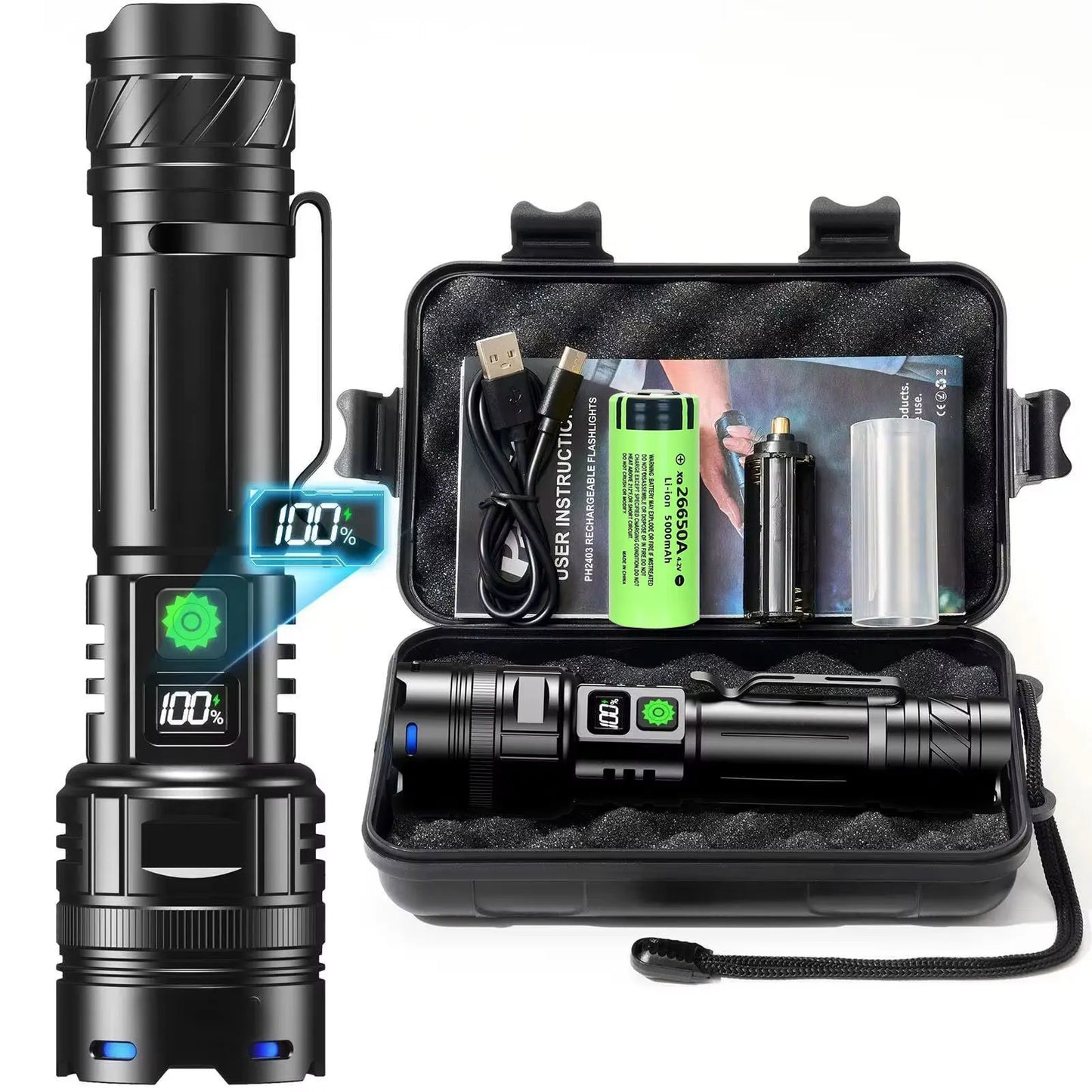 Kraftig USB LED-Lommelygte – Bærbar Lanterne