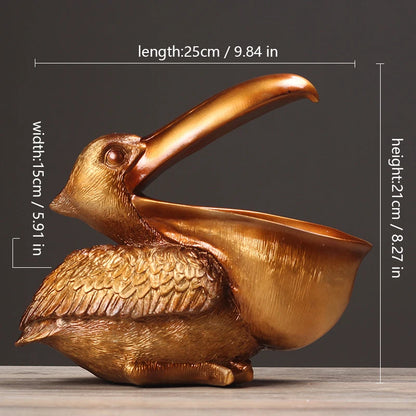 Pelikan Fuglefigur til Hjemmedekoration