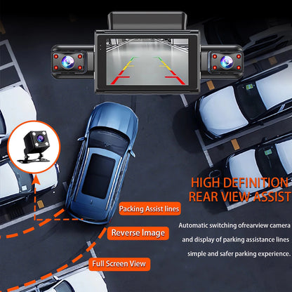 4-Kamera WiFi-Dashcam-System – Full HD-Optagelse Med Nattesyn og Parkeringsovervågning