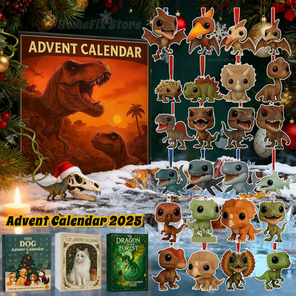 Dinosaur- eller Kattejulekalender med 24 Overraskelsesfigurer
