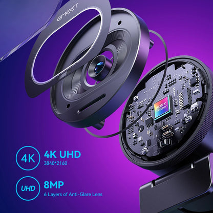 4K Autofokus Webcam med Mikrofon